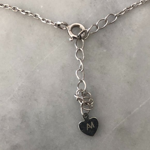 Alex Mika White Gold Double Circle "Diamond" Necklace - Picture 7 of 7